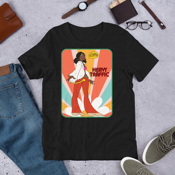 Shirt - Heavy Traffic is a 1973 American live-action/animated comedy drama film written and directed by Ralph Bakshi. V2