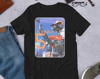 Camisa - Cortocircuito. Película de culto de la década de 1980 con el amado robot Johnny 5. V3