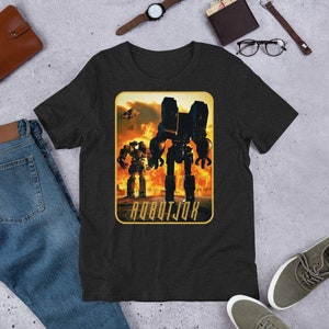Shirt - Robot Jox, 1990 post-apocalyptic Mecha science-fiction film the. Giant robot fights in a post-apocalyptic world. V1