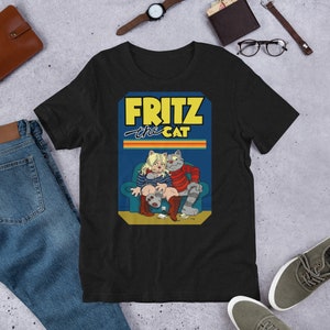 Shirt: Fritz the Cat, 1972: Amerikaanse onafhankelijke zwarte animatiekomedie voor volwassenen, geschreven en geregisseerd door Ralph Bakshi. V1