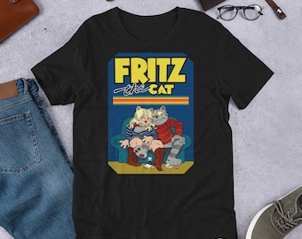 Shirt - Fritz the Cat, 1972 American independent adult animated black comedy film written and directed by Ralph Bakshi. V1