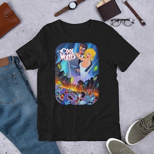 Shirt - Cool World, 1992 American live-action/animated comedy fantasy film by Ralph Bakshi. Kim Basinger, Gabriel Byrne and Brad Pitt. V1