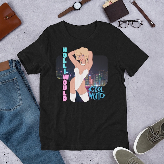 Shirt - Cool World, filme americano de fantasia e comédia animada de 1992, de Ralph Bakshi. Kim Basinger, Gabriel Byrne e Brad Pitt. V3
