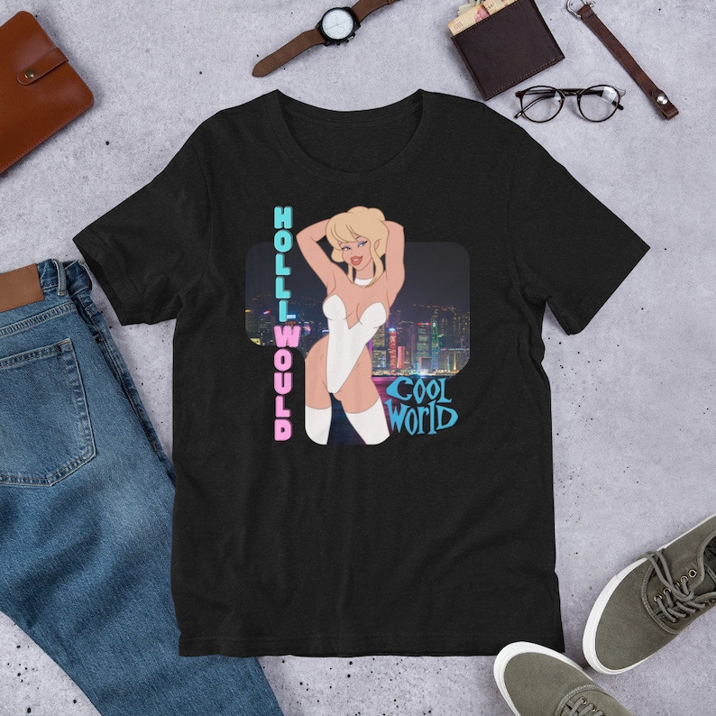 Shirt - Cool World, 1992 American live-action/animated comedy fantasy film by Ralph Bakshi. Kim Basinger, Gabriel Byrne and Brad Pitt. V5
