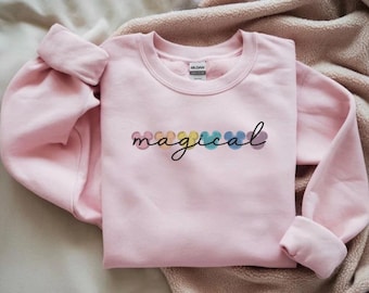 パステルミッキーアウトライン刺繍シャツ - ディズニー風コンフォートカラー