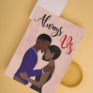 Couple in Love 5x7 Card, Love Card, Greeting Card, Valentines Card, Couples Card, Life Partners Card, Gift for Her, Love you Card
