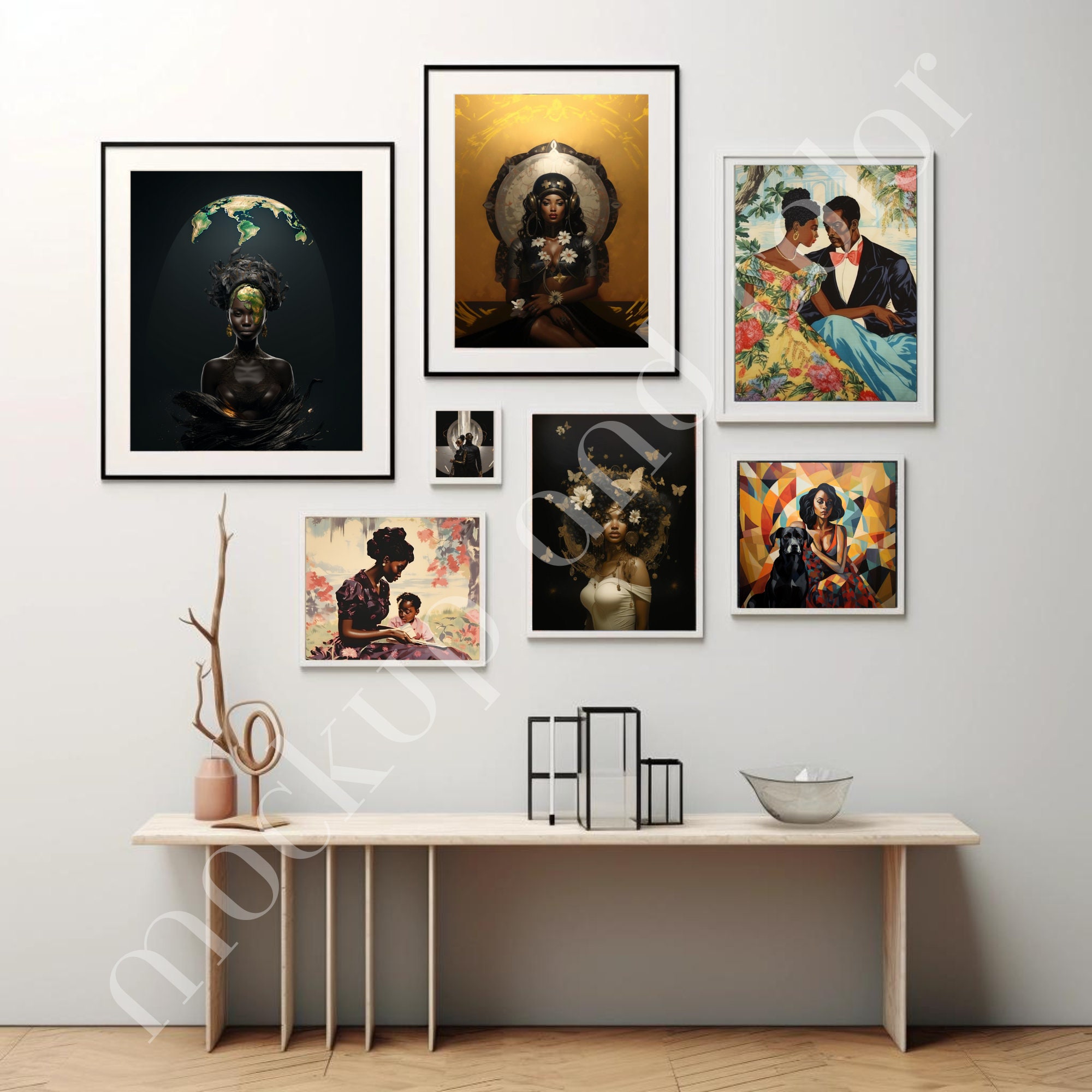 Black Woman Art, African American Wall Art, Black Art Print, Digital