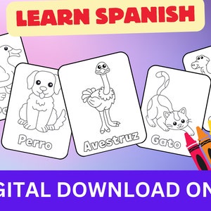 Children&#39;s Spanish learning activities, Spanish Coloring Activities for elementary students