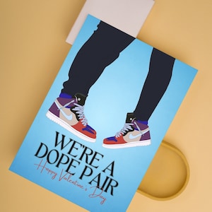 Black Couple Valentine’s Day Card, We’re Dope Pair, Black Love, Anniversary, African American, Boyfriend Girlfriend, Diverse Greeting Card