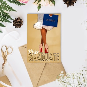 Black Girl Graduation Card, HBCU, Graduation Gift, Graduating College, You go Girl Cards