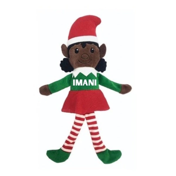 Black Girl Elf on a Shelf, Christmas Elf, Black Santa, Black, African American Christmas, Black Christmas Gift, Holiday, Christmas decor