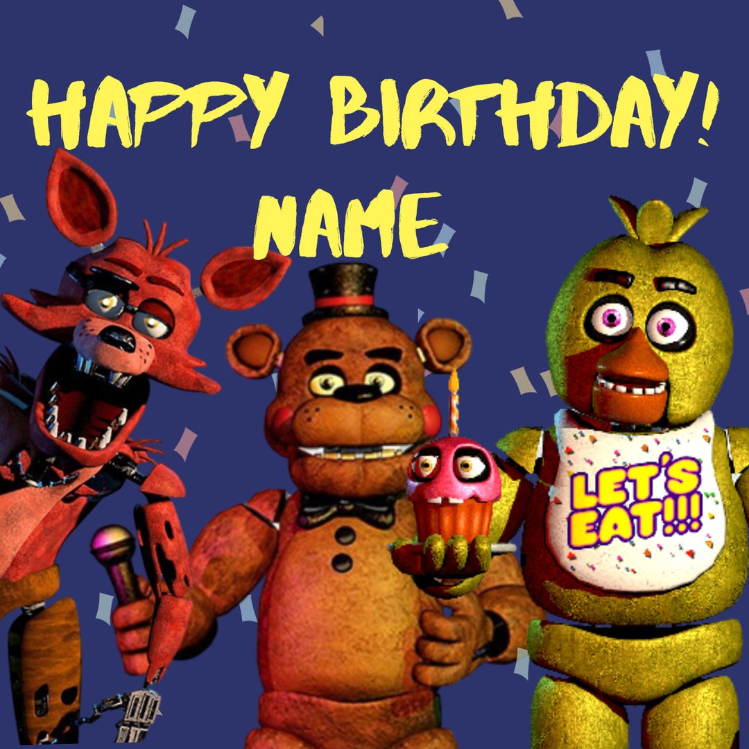 Digital Personalised Birthday Card FNAF - Etsy