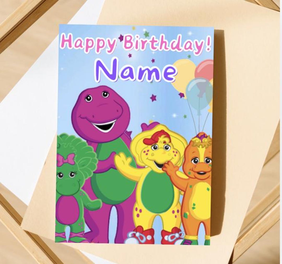 Printable Barney's Birthday Card 5x7 In - Etsy