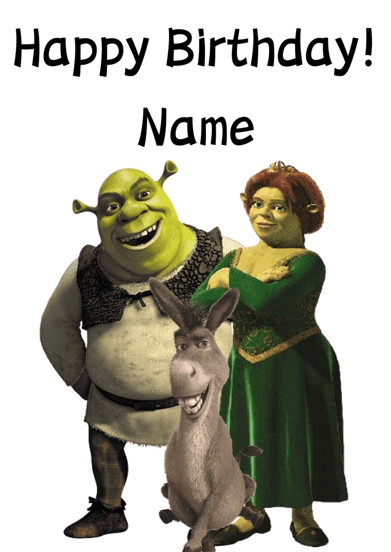 Printable Shrek Birthday Card Personalised - Etsy