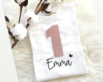 Birthday shirt for kids | 1st Birthday | long sleeve shirt | birthday | customized with name and number | color selection