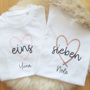 Birthday shirt for children | Children's shirt | Baby | heart | Long sleeve shirt | birthday | individually designed with name and number | Color selection