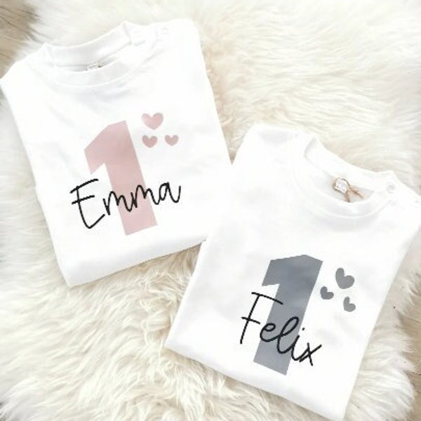 Birthday shirt for kids | Kids Shirt | babies| heart | long sleeve shirt | birthday | customized with name and number | color selection