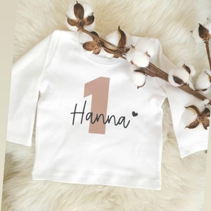 Birthday shirt for kids | Kids Shirt | babies| heart | long sleeve shirt | birthday | customized with name and number | color selection