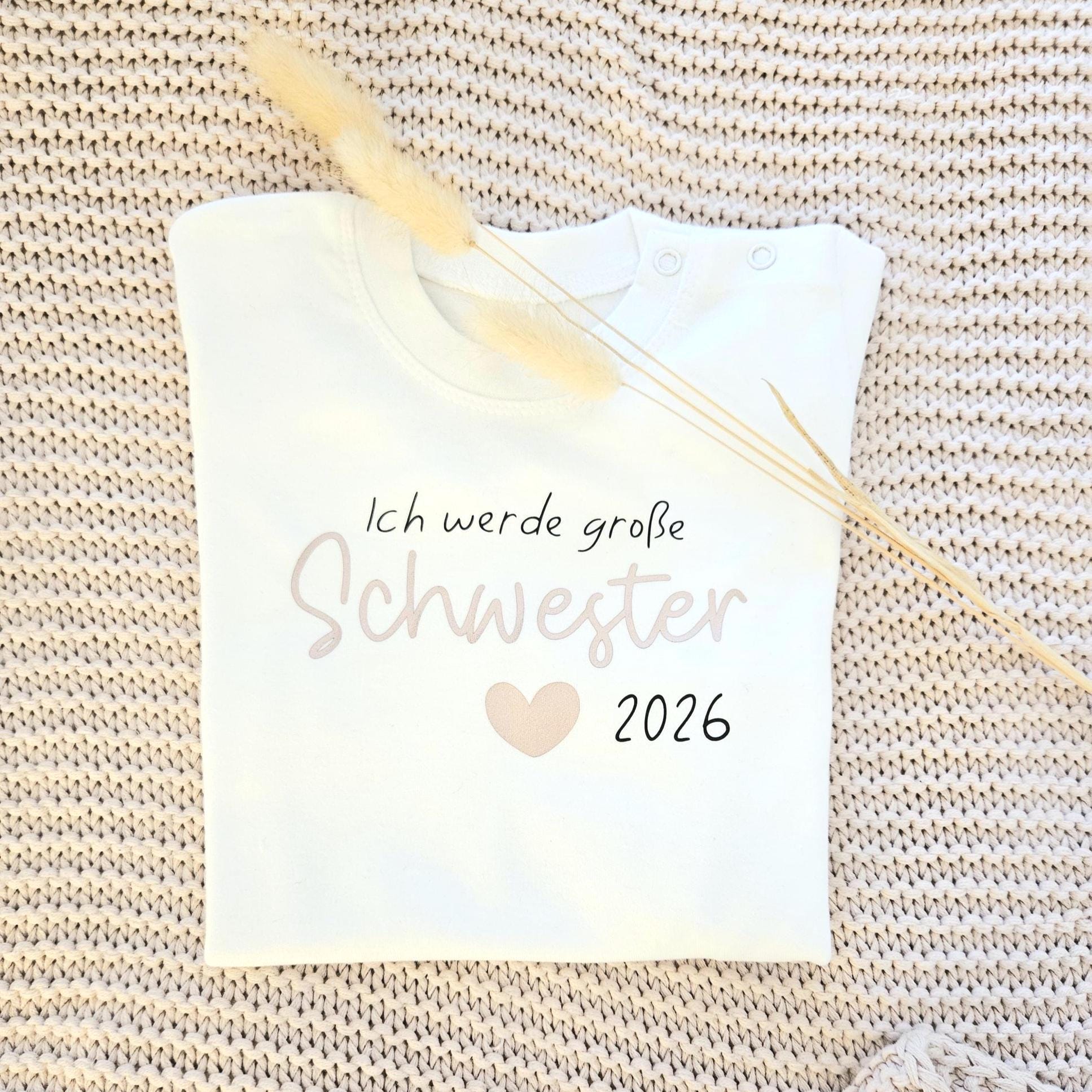 Große Schwester 2026 T-Shirt - Ich Werde Große Schwester Geschenk