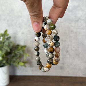 Bubble Ocean Jasper Bracelet | Natural Stone, Inner Peace (6.5 inches) afbeelding 9