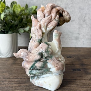 トロレアイト　九尾の狐　カービング　花 Flower Agate Nine Tailed Fox - Etsy