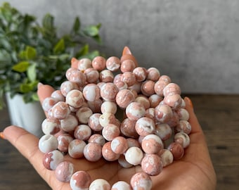 Cotton Candy Agate Druzy Bracelet | Soft Pink & Cream Crystal Beads