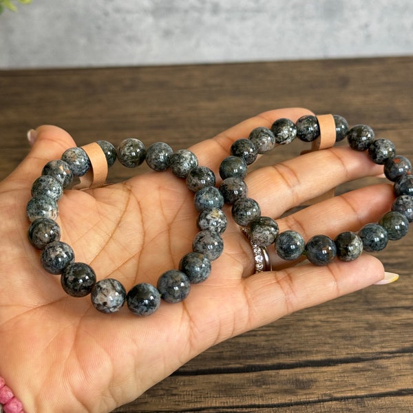 Natural Moss Agate Beaded Bracelet – Enhance Your Spiritual Growth & Emotional Balance: size 6.62in, 10mm