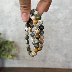 Bubble Ocean Jasper Bracelet | Natural Stone, Inner Peace (6.5 inches) afbeelding 6
