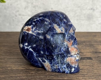 Sodalite Skull - Spiritual Healing Stone for Intuition & Calm