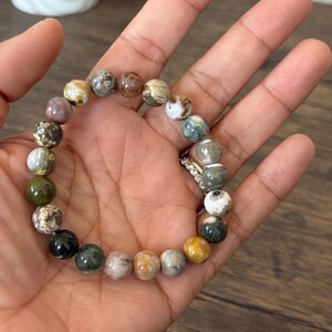 Bubble Ocean Jasper Bracelet | Natural Stone, Inner Peace (6.5 inches) Option A