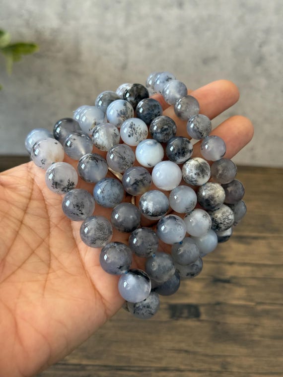 Natural Dendritic Agate Bracelets | Grounding & Stability | Spiritual Jewelry for Balance and Harmony