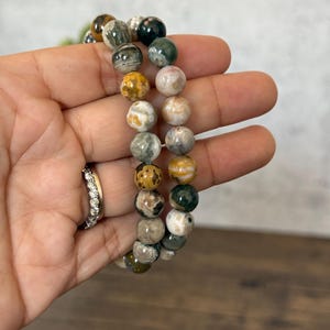 Bubble Ocean Jasper Bracelet | Natural Stone, Inner Peace (6.5 inches) afbeelding 2