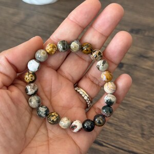 Bubble Ocean Jasper Bracelet | Natural Stone, Inner Peace (6.5 inches) Option B