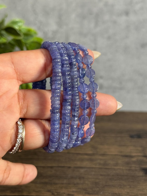 Tanzanite Bracelet - Spiritual Healing Energy Jewelry for Intuition & Clarity. Bracelets are sold individually.