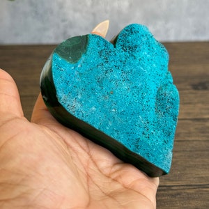 Chrysocolla with Malachite Heart - Spiritual Healing Stone, Love and Transformation Crystal