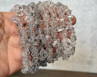 Herkimer Diamond Bracelet | Raw Crystal Energy | Clarity and Amplification | Spiritual Healing Jewelry