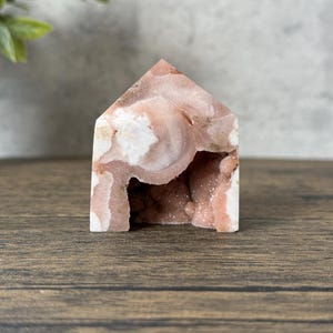 Mini Pink Amethyst Tower with Druzy Caves | Calming & Heart-Healing Crystal | Unique Display Piece