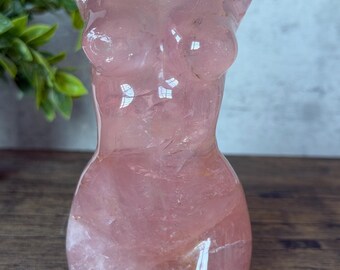 Rose Quartz Lady Body Crystal | Feminine Goddess Figure | Pink Crystal Home Decor | Love & Self Love Stone | Divine Feminine Gift