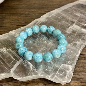 Larimar Bracelet  Large High Quality Bracelet 7.38 inches 14mm