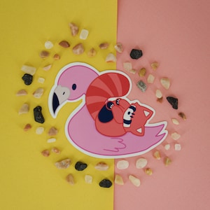 Red Panda Pool Floatie sticker/laptop sticker