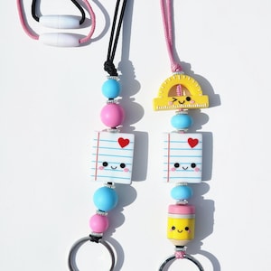 Paper Teacher Lanyard, School Lanyard, Teacher Gift, Educational Lanyard