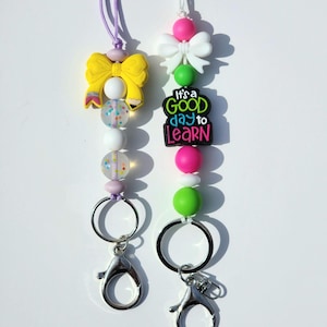 Bow Teacher Lanyard, School Lanyard, Teacher Gift, Educational Lanyard