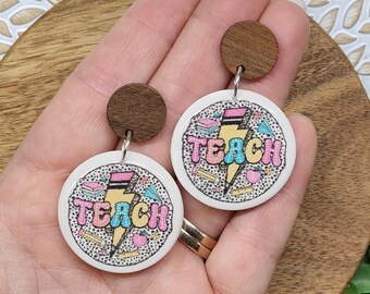 Teacher, Teacher Life, School Earrings, Back to School, Teacher Gift