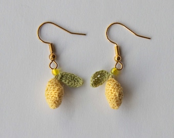 Lemon crochet Earrings