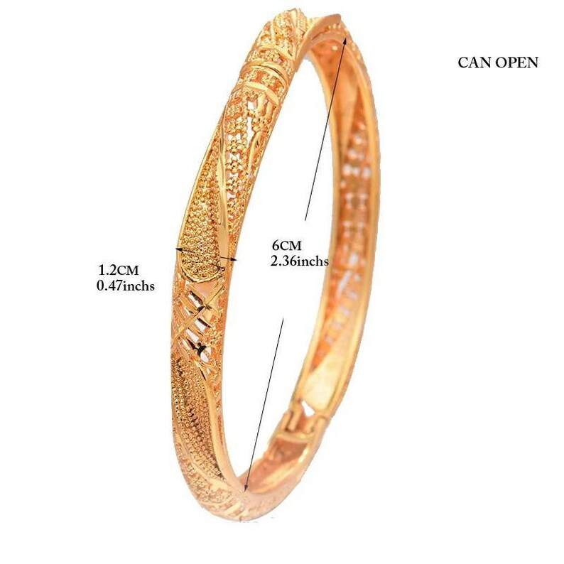 24k Gold Plated Bangles Dubai Gold Bangles for Women Gold Etsy