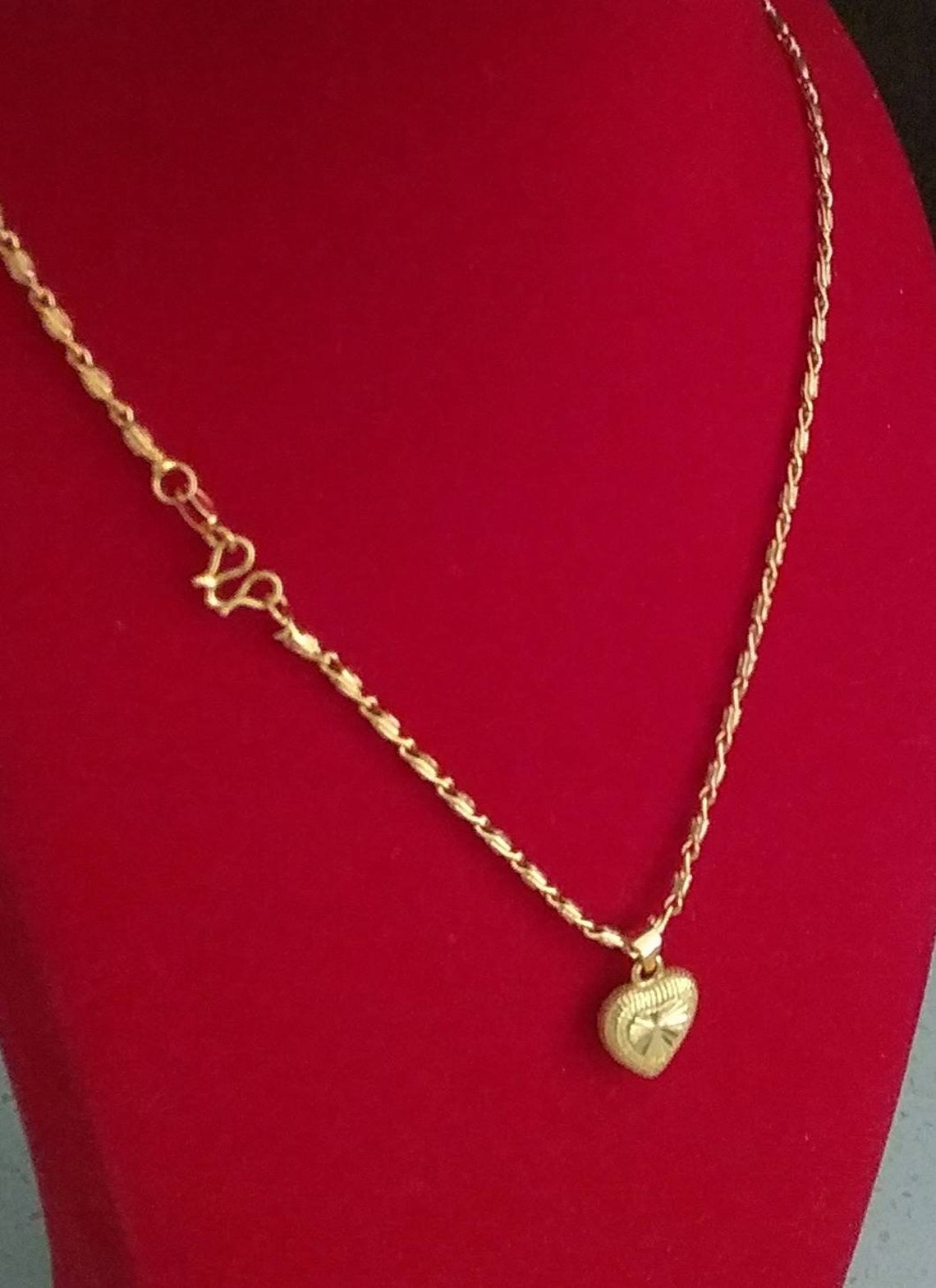 Gold Necklace Heart Shape Necklace Heart Necklace for Women Etsy