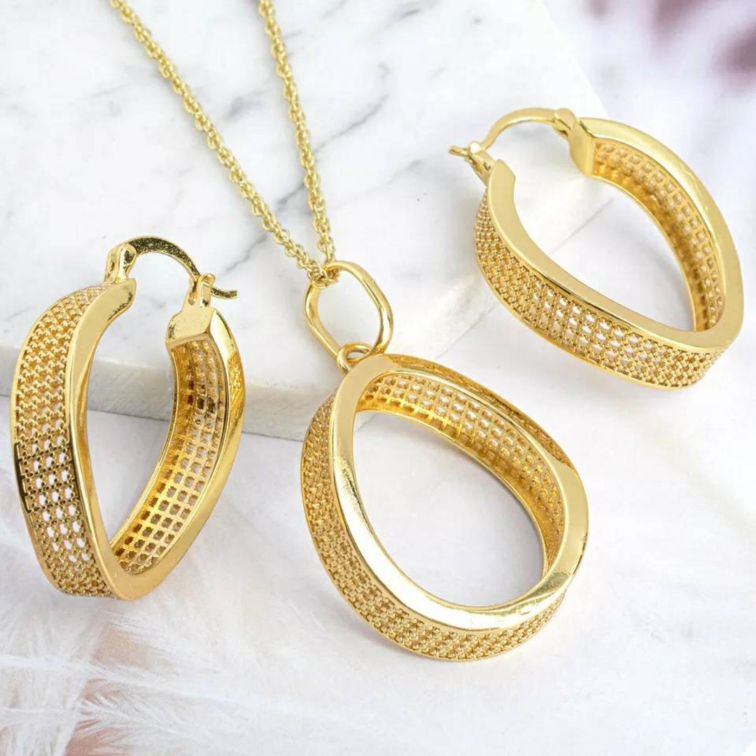 18K Gold Jewelry Set Jewelry Set for Women Wedding Jewelry - Etsy