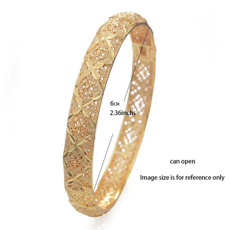 24K Gold Bangles Dubai Gold Plated Bangles for Women African Etsy