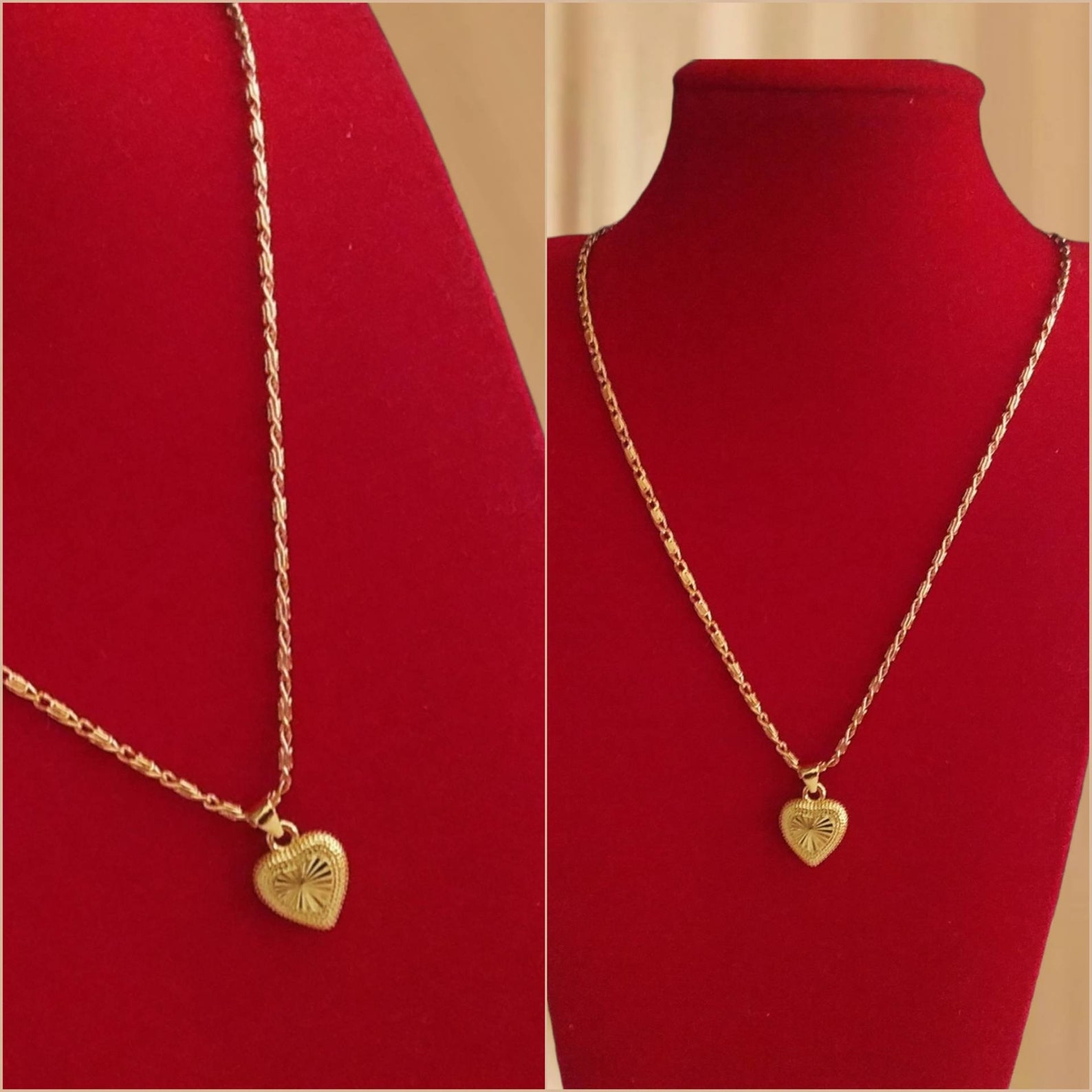 Gold Necklace Heart Shape Necklace Heart Necklace for Women Etsy