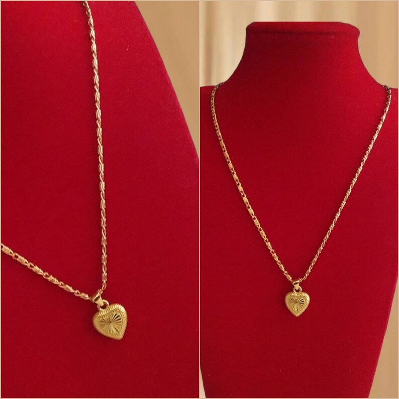 Gold Necklace Heart Shape Necklace Heart Necklace for Women Etsy